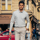 Mr. Cloth Simple Shirt Collar Camiseta de manga larga Hombres 2025 Autumn New Business y casual solapa de color sólida Top Bt16862 Light Cloud Grey 2xl (185)
