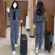 酷章（KUZHANG）洋气减龄运动服套装女2025深春时尚小个子显高短外套阔腿裤两件套 6198#黑色春秋款 M 建议100斤内