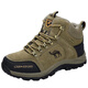 
Camel outdoor winter Paul Camel men's shoes with velvet warm genuine leather high top hiking shoes waterproof outdoor cotton shoes Gray plus velvet 14088 38