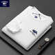 Karen Whale 320G reines Baumwoll-Sweatshirt Herren zehntausend Nadel bestickt mit langärmeligem T-Shirt runden Hals mittleren Alters und junger Mann 6628-Gelb Einer Größe 58