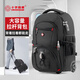 Crossgear Swiss Trolley Sag Men's Men's Backpack Multi-Fonctional Suitcase Sac Schoolbag Sac de voyage à roues extra-capacité Extra capacité Femme Black Minglated Version