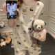 2025新款少女圆领睡衣女夏季云朵棉短袖短裤夏天可外穿家居服套装 Y686 M