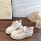 Jinghua Autumn Canvas Shoes for Women 2025 Nuevos zapatos blancos bordados para el petróleo espesas zapatos de tablero de planta gruesas