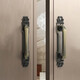 Mi Hong light luxury retro wooden door pull hand Chinese antique bronze and zinc alloy double door sliding door wardrobe 3923-Xiaohong ancient length 165