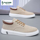 Woodpecker 2025 summer new breathable men's canvas shoes casual men's shoes students' shoes youth trendy shoes Hong Kong style cloth shoes khaki JL898 39