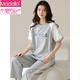 
Modal short-sleeved cotton pajamas women's suit summer trousers home clothes Korean style thin style can be worn on the outside of summer cartoon pajamas Y9719 L (recommended 95-115Jin [Jin equals 0.5 kg])