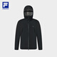 FILA Official Couple's Outdoor Jacket 2025 Autumn New Outdoor Sports Windproof Moisture Breathable Antibacterial Hooded Jacket for Men True Black-BK L 175/96A/L