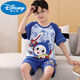 Disney Children's Pyjamas Summer Nouveau garçons à manches courtes Coton Coton Coton mince garçon de taille moyenne Costume à domicile climatisé pour enfants K double 6630 # Cat domestique bleu jaune 170 taille 10 Hauteur recommandée [100-110cm]