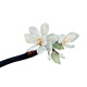 Zuoou magnolia hairpin dripping oil ebony large extended 20cm ball head new Chinese style hairpin hairpin white magnolia hairpin
