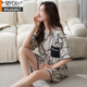 Pyjamas d'été modal pour femmes coton pur mignon mignon manches courtes à manches courtes en deux pièces grandes taille pour usure en plein air pour les vêtements à domicile des étudiants du printemps et de l'automne GXT6630 m (recommandé 75-95 Jin [Jin est égal à 0,5 kg]))