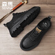 Semir Men's Shoes 2025 Autumn New Black Business Leather Shoes Men's Fashion Versatile Casual Shoes Men Black 42