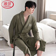 Pain de peignor à gaufre de Langsha Spring et automne pur coton pur moyen de nuit masculine 2025 Nouvel peignoir intégré absorbant LJ16822 m [poids 100-120jin [Jin est égal à 0,5 kg]]]