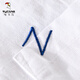 
Woodpecker (TUCANO) men's linen lapel short-sleeved T-shirt loose top with neckline T-shirt linen summer clothing yunyi-9711 white M