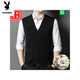 Playboy (Playboy) Autumno e invierno Cardalería Cardigan Chaleco Vest Pure 2025 Wool Vest Open Vest Traje de papá delgado D021 Dark Grey M 165 Sugerencia 90-120Jin [Jin equivale a 0.5 kg]