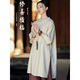 禅服夏季居士服女士薄款短袖佛系禅意棉麻素衣套装中式寺庙修行禅修服 (套装)禅紫上衣+麻色阔腿裤6189# S