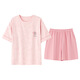 Yalu neuer Sommer reiner Baumwollpyjamas für Frauen rund Hals Kurzarm Shorts Home Kleidung Sommer dünne Cartoon Girl -Baumwollanzug 9853 m