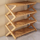 Bamboo Sile Shoe Rack No Installation Simple Folding Shoe Rack Home Door Multi-layer 2025 New Rental Shoe Storage Rack Black Three Layers 50 No Installation Foldable