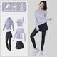 Yoga Top Deckt Bauchfett MM Kurzärärmelte Mesh T-Shirt für Frauenfitnesskleiderbezüge Hüften und schnell trocknendes Sommertraining Lotus lila [Langarmärte] Drei-teilige TC15917 S