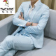 Woodpecker (Tucano) Suites para hombres Conjunto de profesionales de negocios de tres piezas de tres piezas Suites pequeños Carret Coreano Slim Boda Traje de color caqui + Camisa + Chaleco + Pantalones + TIE XL