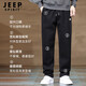 JEEP SPIRIT Jeep pants men's pants autumn casual pants men's loose and comfortable wide-leg pants straight-leg pants men's black XL