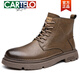 Cartelo New Martin Boots 2025 Herbst- und Winter -Herrenschuhe Retro Work Stiefel warm und samt hoher Top -Baumwollschuhe echte Leder -Lederstiefel GX9759 Black 38
