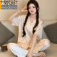 Modal Ice Silk Pyjamas für Frauen, süßer Stilbär, Sommer neue leichte Luxus-Cartoon-Kurzärärmelen, Heimkleidung, Set YFY9905# M [Vorgeschlagen 80-100Jin [Jin gleich 0,5 kg]]