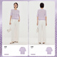 Shuiyunjian Purple avant épaule avant à manches courtes pour femmes tops lâches Couleur solide Commutation simple 2025 automne nouveau style rose violet m
