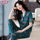 Langsha 2025 Sommer neuer Pyjamas für Frauen mit kurzärmeligen Baumwollhosen für Mütter mit dünnem Stil, plus Größe, mittleren und älteren Baumwollset 653 m für 80-100 Jin [Jin gleich 0,5 kg].