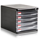 
Deli 9795 transparent drawer file cabinet with lock 4-layer office storage box plastic A4 9794 dark gray default