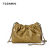 Tianmeiyi Bag féminin Sac nuage de vache de vache Nouveau sac plié chinois plié petit sac à balle en or sac d'anniversaire cadeau pour petite amie Olive Green