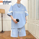 Meiluobon Meloban Ice Silk Silk à manches courtes T-shirt Boy Junior et Senior High School Dishing Strying Suring pour jeunes et beaux grands enfants Sports Shorts 6626 METTERS NOIR M RÉFÉRENCE 90-115 JIN [JIN ÉQUILATIONS 0,5 kg]