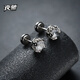 Yechi earrings for men, high-end, handsome, titanium steel, non-fading, American simple design, niche cold style, boys' earrings, a pair of high-end black diamond earrings