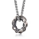IDEAGEMER Thorns Möbius Ring S925 Silver Necklace Men's High-end Light Luxury Trendy Pendant Birthday Gift for Boyfriend Thorns Möbius Pendant + Rigid Chain 55CM