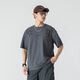 Rankdavid Light Luxury Nouvelle marque haut de gamme en lin imprimé de style chinois T-shirt à manches courtes à manches courtes pour hommes en été mince en vrac grande taille noire 829 m