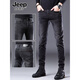 JEEP SPIRIT商务牛仔裤男士夏季薄款宽松直筒青年大码休闲男裤 1049R灰色 加绒 28