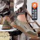 LZJV Chaussures de protection du travail importées japonaises Summer des hommes Breatte en acier léger Anti-schash et perforation Légères chaussures de travail à isolation molle légère 679 Brown Anti-Smashing and Puncture Kevlar Midshols 36