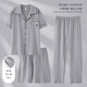 Catman (MiiOW) men's pajamas 2025 new three-piece set pure cotton short-sleeved trousers for summer thin styles, can be worn outside with larger size home clothing LMSJ9274 3XL Recommended 175-195Jin [Jin equals 0.5 kg]