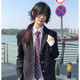 Tokyo Shiki DK uniforms for boys original school casual suits full set of college style blazers for couples Tokyo Shiki suit + trousers + shirt with free badge trouser chain tie L