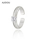 AJIDOU Ajidou Ring 520 Birthday Gift Fashionable and Simple Zirconia Open Ring Versatile Gift for Girlfriend and Wife Silver