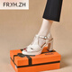 Fr.yh.zh Feili Lu Luxury Chaussures pour femmes Xiaobun Fish Mouth Chaussures Table Sandals Tongxiang City Zhouquan Aimei En cuir Shoes Store Mr.DE Black [Quality Direct Shipping] 34
