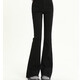 Lat edged micro-flare jeans for women in spring and autumn new high-waisted slim fit elastic large size drooping floor pants DM Yizhan A826 black M