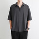 Short-sleeved shirt men's 2025 summer ice silk black casual shirt loose draping spring new business top white 3XL recommendation [165-175Jin[Jin equals 0.5 kg]]