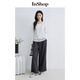 InShop shopping mall same style new women's commuter v-neck vest with long-sleeved top and wide-leg trousers three-piece set, dark gray L