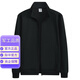 3543 Jihua official flagship autumn and winter men's coat jacket stand collar cardigan zipper top black 4XL