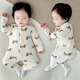 British Baby -yie printemps et automne coton pur oblin désossé tenue bébé pyjamas chaud manteau de base hivernale nouveau-née 694 Little Leopard_class un coton pur 73cm_Suggest 14-17jin [Jin est égal à 0,5 kg]