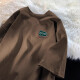 Cotton Heavy Pure Pure Cotton Kurzärärtes T-Shirt Herren Sommer Amerikaner Retro Loose Casual Trend Student halbärmelte T-Shirt Top [6636-Din Road-Zeichen] Burgundy 2xl 150-170jin [Jin gleich 0,5 kg]
