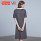 Fisher-Price (Fisher-Price) American Fisher's new summer pure cotton POLO collar dress with mid-length loose top lapel maternity dress dark gray dress L[120-140Jin[Jin equals 0.5 kg] suitable for wearing]