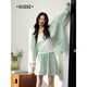 Breite Farbe (Kuose) Grüne Imitation Leinenhemd Jacke Spitze Casual Hosen zweiteiliger Anzug 25 Sommer-Outfit New Women Green Shirt 5008 m