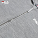 FILA 斐乐官方女士编织衫2025冬季新款休闲宽松连帽拉链毛衣开衫 烟花云灰-MG M 165/84A/M
