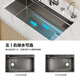Évier de cuisine japonais Toso Grand réservoir de réservoir Single Basin bassin intégré Antibactérien Antibactérien fait à la main 304 Tableau en acier inoxydable supérieur Pisc de milieu et inférieur Black 4.0 Scolaris